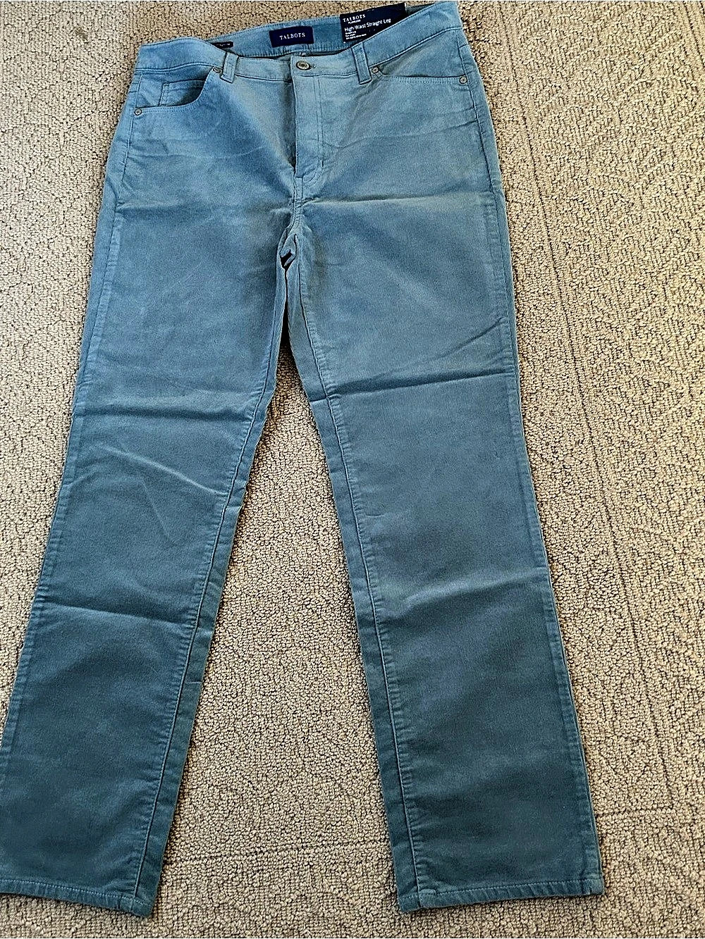Talbots High-Waist Straight-Leg Flawless Straight-Leg Pants in Blue Size 12 NWT